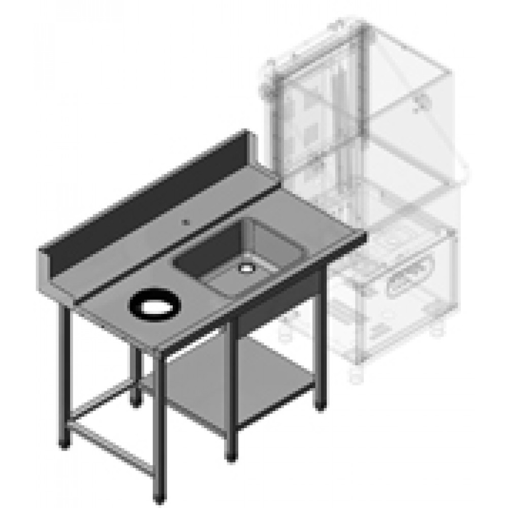 Masa prespalare cu orificiu debarasare 1300 x 790 x 850 mm Omniwash 06CSX