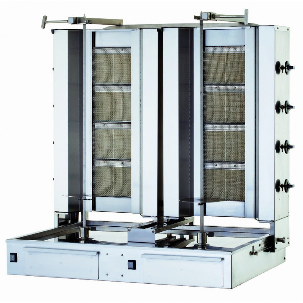 Aparat kebab-shaorma gaz 2 x 4 arzatoare Kalitegaz KLG224T