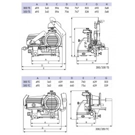 Feliator mezeluri diametru lama 300 mm Minerva 300TSD