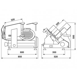 Feliator mezeluri diametru lama 350 mm Minerva 350GXL