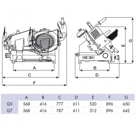 Feliator mezeluri diametru lama 350 mm Minerva G5