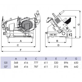 Feliator mezeluri diametru lama 370 mm Minerva G7