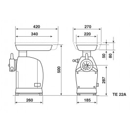 Masina tocat carne 270 kg Minerva TE22