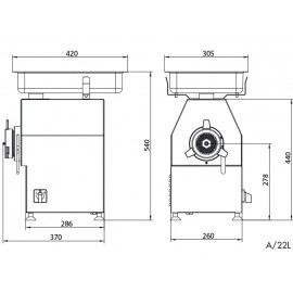 Masina tocat carne 300 kg Minerva A22L