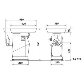 Masina tocat carne 500 kg Minerva TA32