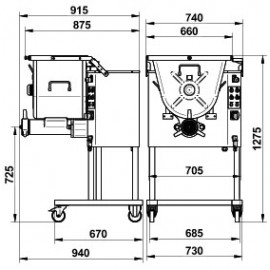 Masina tocat carne cu malaxor 1200 kg Minerva CE902