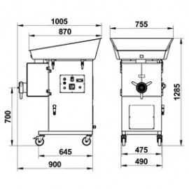 Masina tocat carne cu refrigerare 1500 kg Minerva CE800R