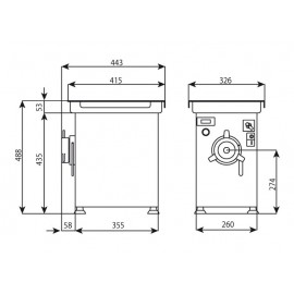 Masina tocat carne cu refrigerare 250 kg Minerva AE22R