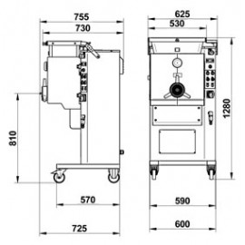 Masina tocat carne refrigerare cu malaxor 800 kg Minerva CE901R