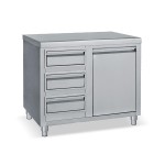 Masa lucru inox tip dulap 1000 × 700 × 850 cm mm Bambas ESA100