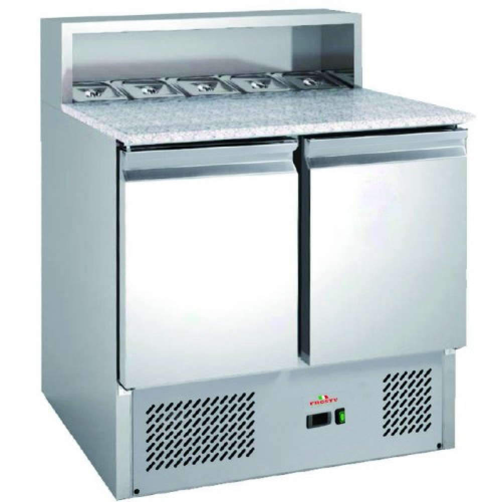 Masa rece refrigerare preparare pizza 2 usi si vitrina ingrediente Frosty PS900